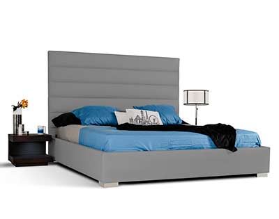 Contemporary Leatherette bed in Grey VG015